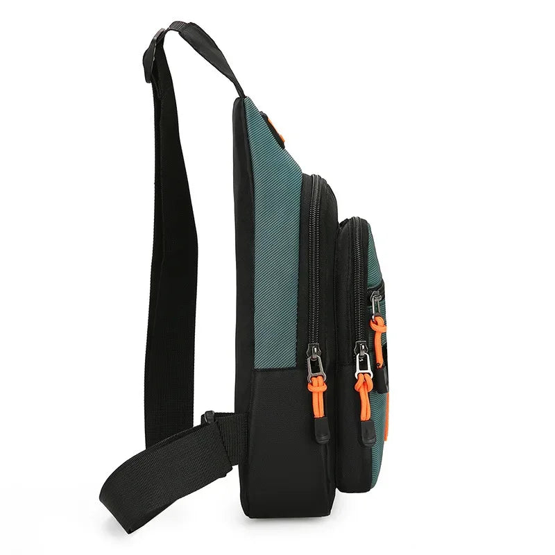 Men's Stylish Oxford Fabric Crossbody Chest Bag - Lightweight Casual Shoulder Handbag | Trendy Men's Waist Pack