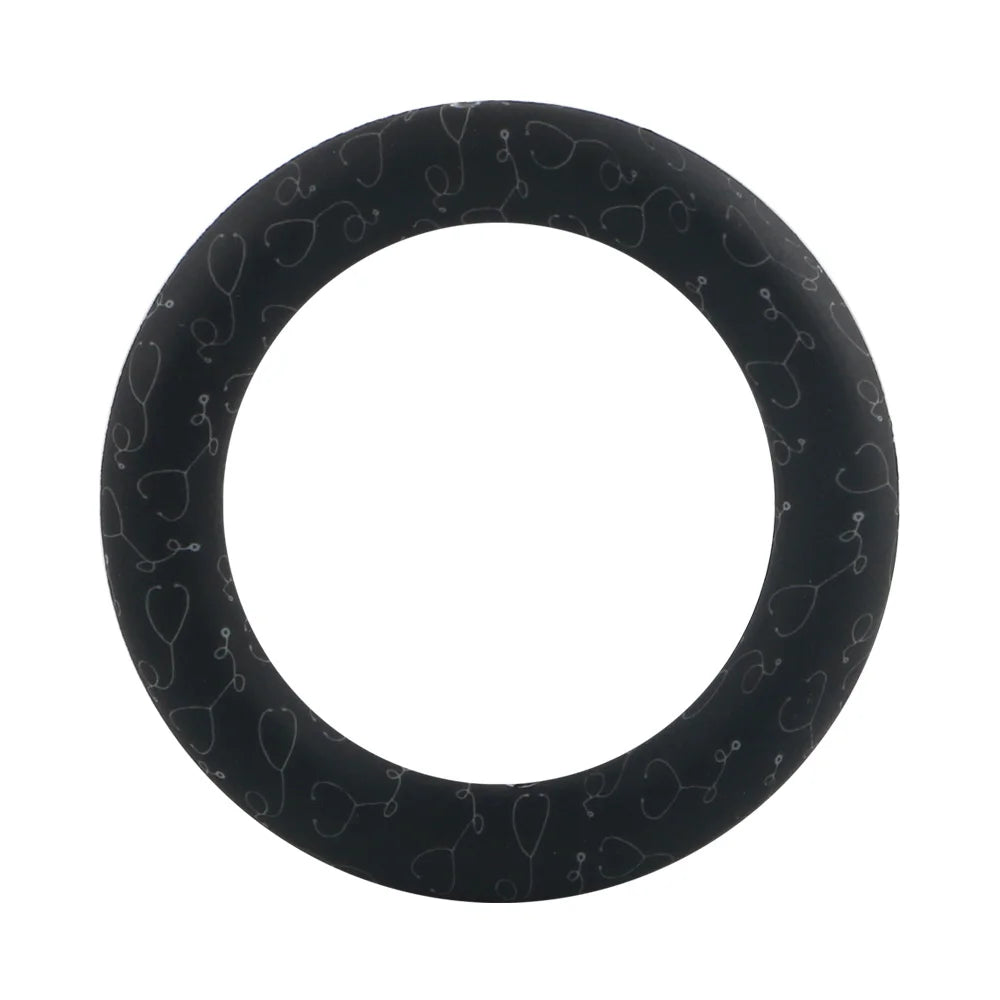 Kovict Silicone Ring Pendant Blanks - 65mm Round Printed Rings for DIY Jewelry & Craft Making