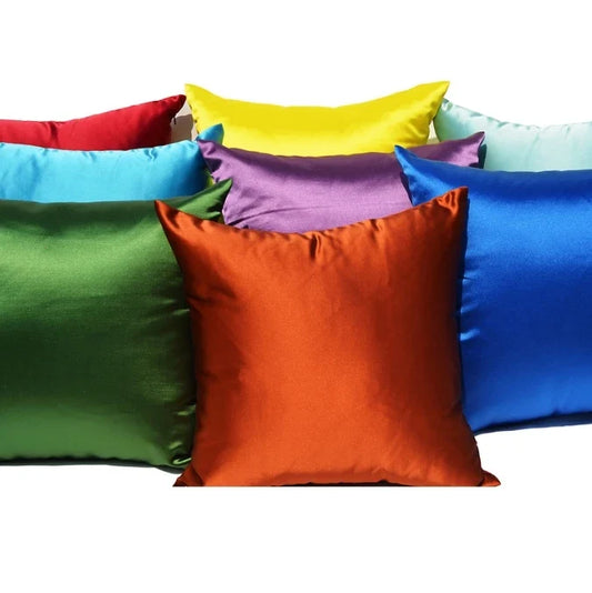 Silky Satin Pillow Cover - Smooth Decorative Cushion Case for Sofa & Bed
