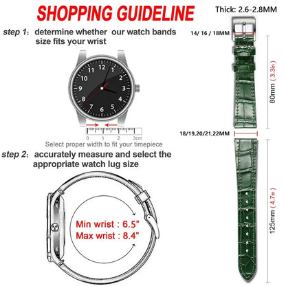 HEMSUT Genuine Leather Watch Band – Handmade Cowhide Quick Release Straps for Men 18MM-22MM