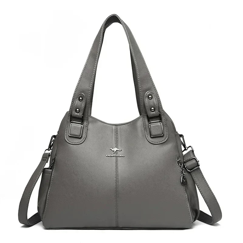 Luxury Women’s Leather Casual Tote Bag – High Quality Large Shoulder & Crossbody Handbag