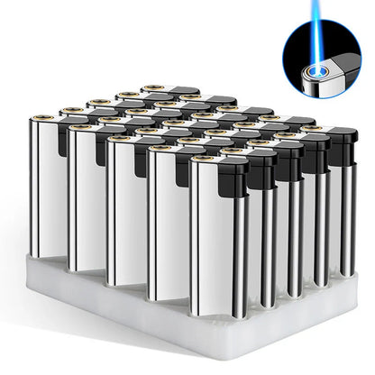 Outdoor Windproof Blue Flame Lighter – Direct Injection Cigarette Lighter for Camping & Smoking Tools (1/50 Pack)
