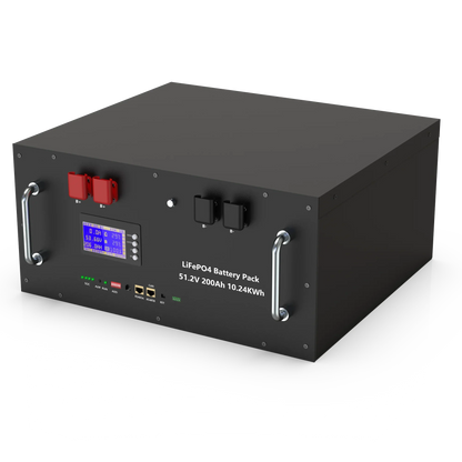 48V LiFePO4 Battery Pack — 100Ah/150Ah/200Ah 51.2V 10KW Rechargeable Lithium Solar Battery with 6000+ Cycles for Home Storage