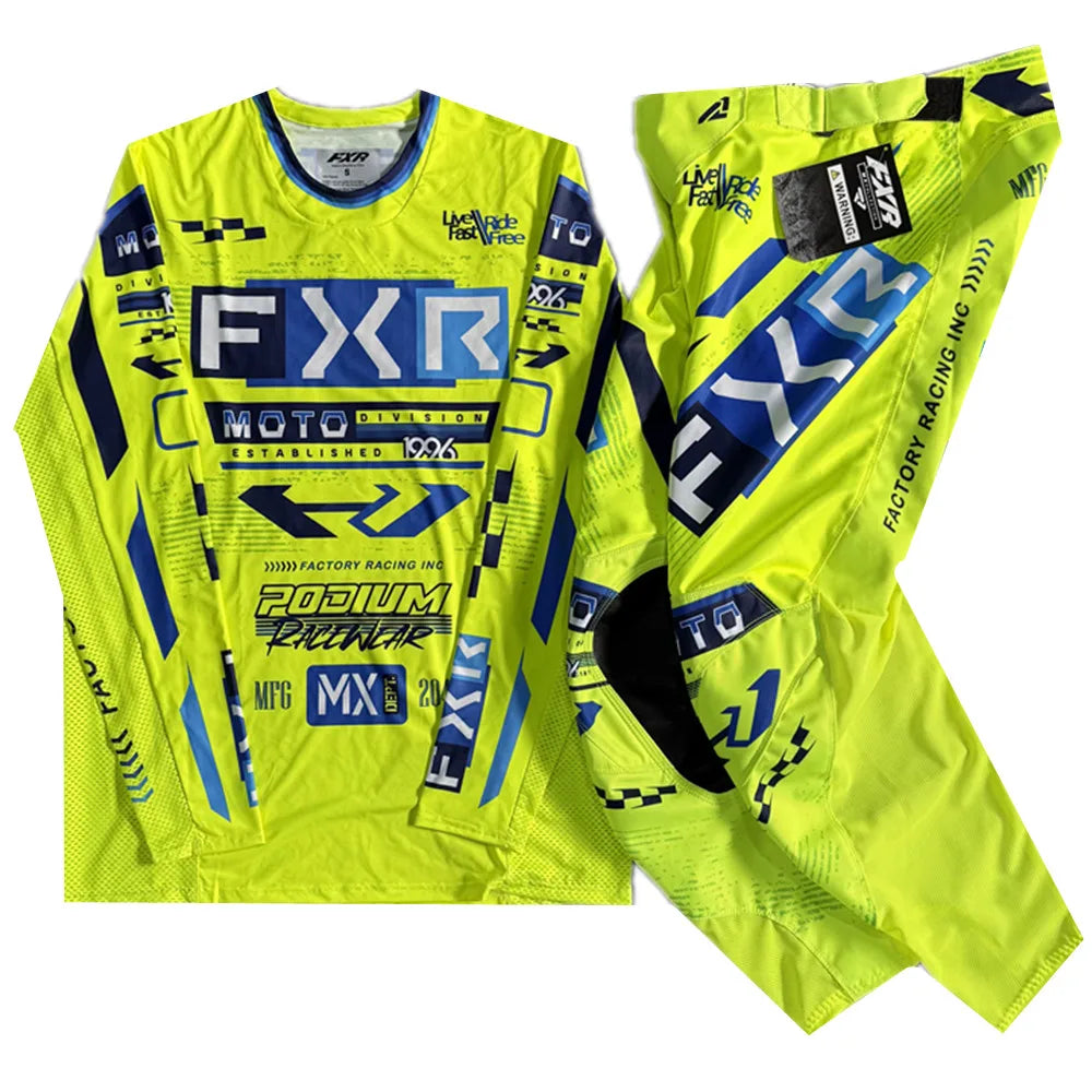 NEW FXR Off-Road Motorcycle Clothing Set – MX Jersey & Pants Combo for Dirt Bike Racing & Motocross