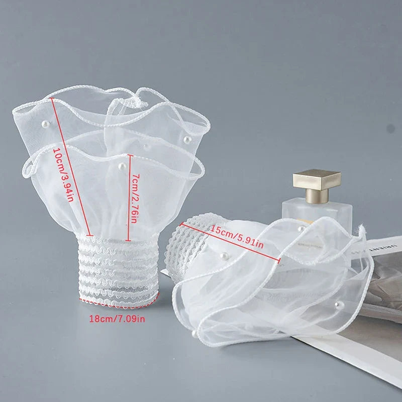 Nail Art Photography Glove - Tulle Pleated Cuff Sleeve Prop for Manicure Display & Nail Tip Showcase