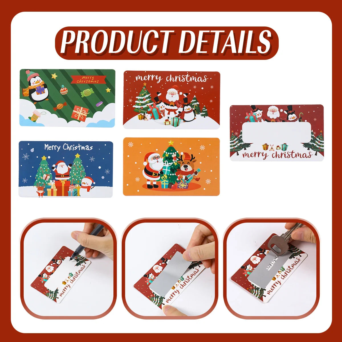 Christmas Scratch Cards 2025 — DIY Merry Xmas Decorations & Surprise Gifts for Home, Navidad & New Year 2026