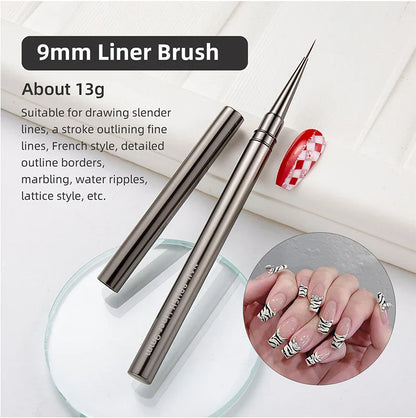Nail Art Liner Brushes – Striping & Drawing Pens for Elongated Lines, 6–25mm Professional Manicure Design Tools