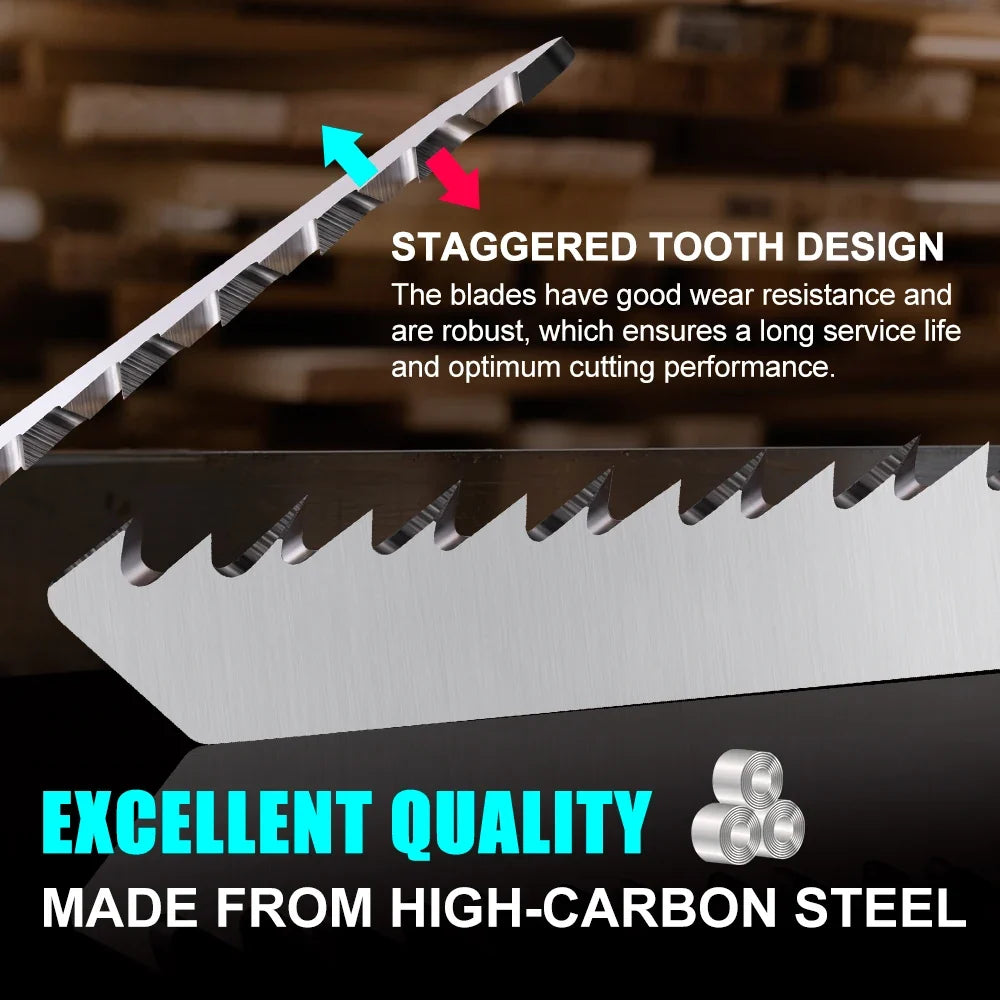 CMCP 5PCS T101BR Jigsaw Blades - T-Shank Wood Cutting Saw Blade Set for Woodworking Tools