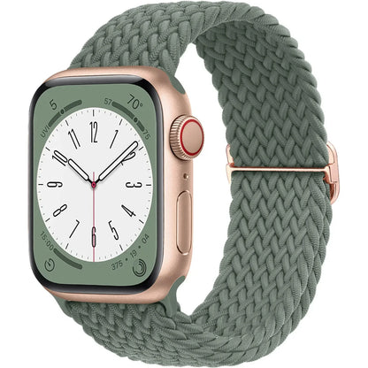 Braided Solo Loop Apple Watch Ultra Band – Elastic Nylon Adjustable Sport Bracelet Strap for iWatch SE, Series 3–9 (38mm–49mm)