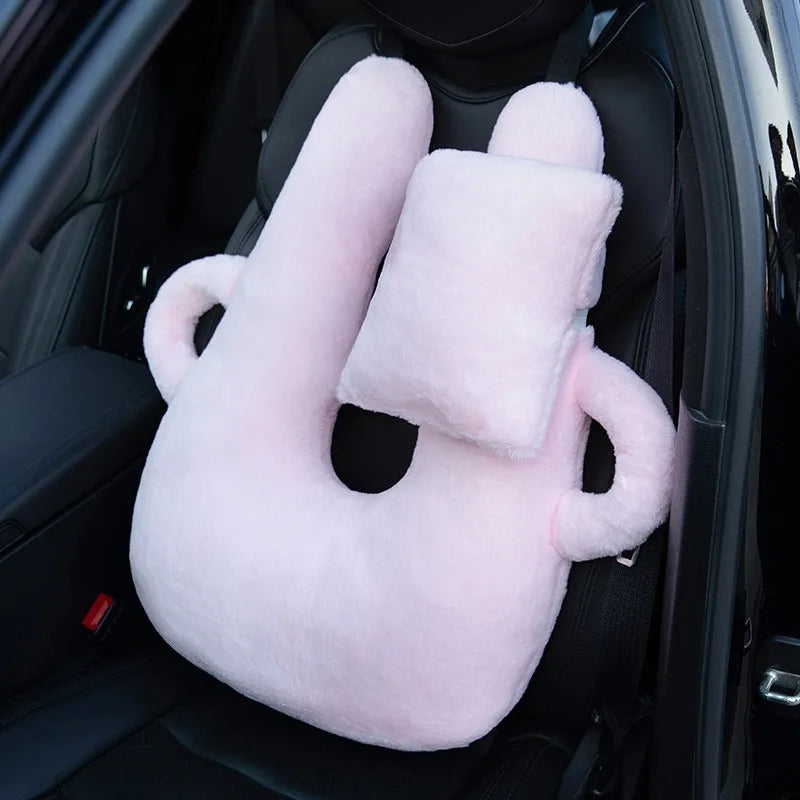 Children’s Cartoon Car Neck Pillow – Rear Seat Sleep Headrest & Seat Belt Shoulder Support