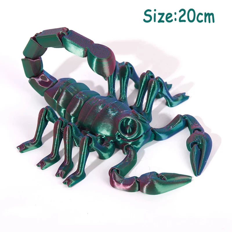 3D Printed Multi-Joint Dinosaur & Snake Fidget Toy – Movable Stress Relief Toy for Adults, Kids, Autism, and Desktop Decor