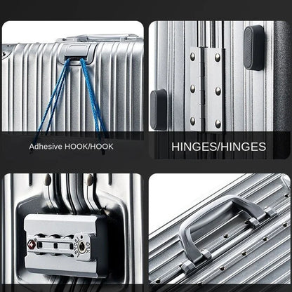 Aluminum Metal Luggage Carry-On Travel Bags - 20/22/28/30 Inch Trolley Suitcase with Cabin Size and Password Lock