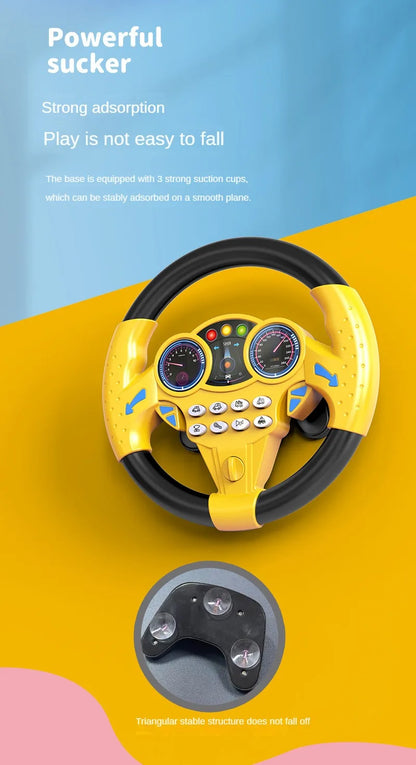 Infant Simulation Steering Wheel Toy – Early Education Copilot Vocal Toy for Kids & Strollers