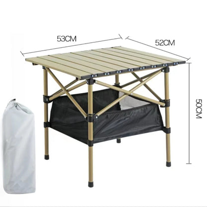 Outdoor Folding Long Table – Portable Storage Camping Desk with Net Bag, Easy Install, Lightweight & Stable