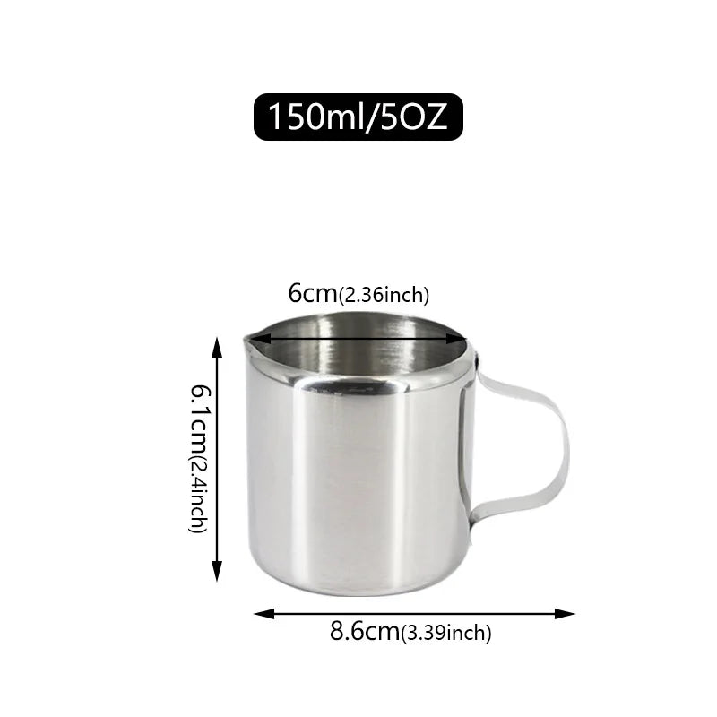 Stainless Steel Milk Pitcher - Non-Stick Latte Art Cream Frothing Jug for Coffee, Cappuccino & Barista Drinks