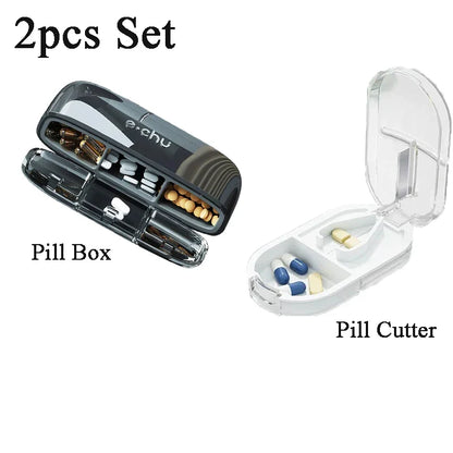 Portable Pill Organizer – 3 Times a Day Travel Pill Box with Compartments for Vitamins & Medicines, Small Pocket Medicine Case