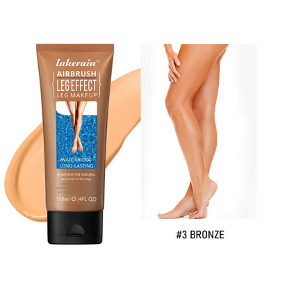 Waterproof Long-Lasting Leg Makeup Lotion — Medium Bronze Body Foundation & Tanning Cream for Even Skin Tone