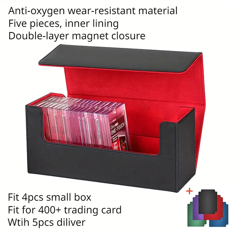 Trading Card Storage Box - 100+ Deck Game Card Carrying Case for Baseball Cards & Family Games
