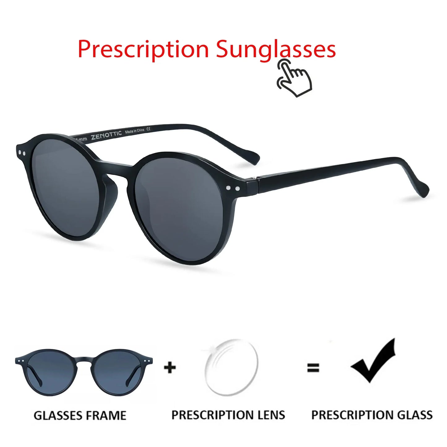 ZENOTTIC Retro Circular Polarized Sunglasses (S Size) – Vintage Small Round UV400 Goggles for Men & Women