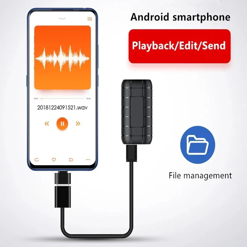 Mini Voice Activated Recorder – 500 Hours Digital Recording Device, Professional Sound Dictaphone, Portable & Compact Audio Micro Recorder