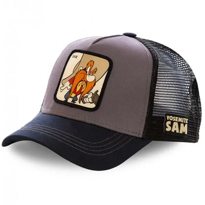 Anime Cartoon Snapback Cap - Cotton Mesh Trucker Hat for Men & Women Hip Hop Dad Style