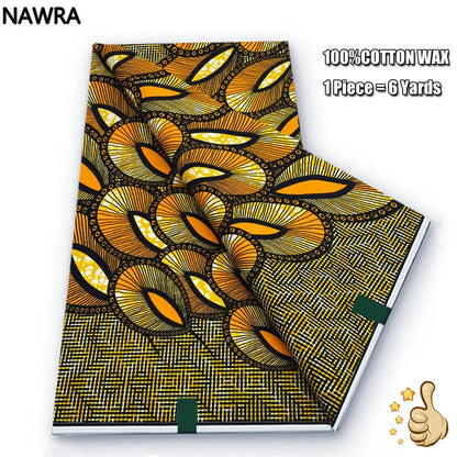 2026 African Real Wax Print Fabric - 100% Cotton Nigerian Ghana Style Pagne for Women