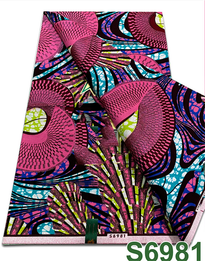 Original African Wax Print Fabric - 6 Yards 100% Cotton Nigerian Ankara Sewing Material