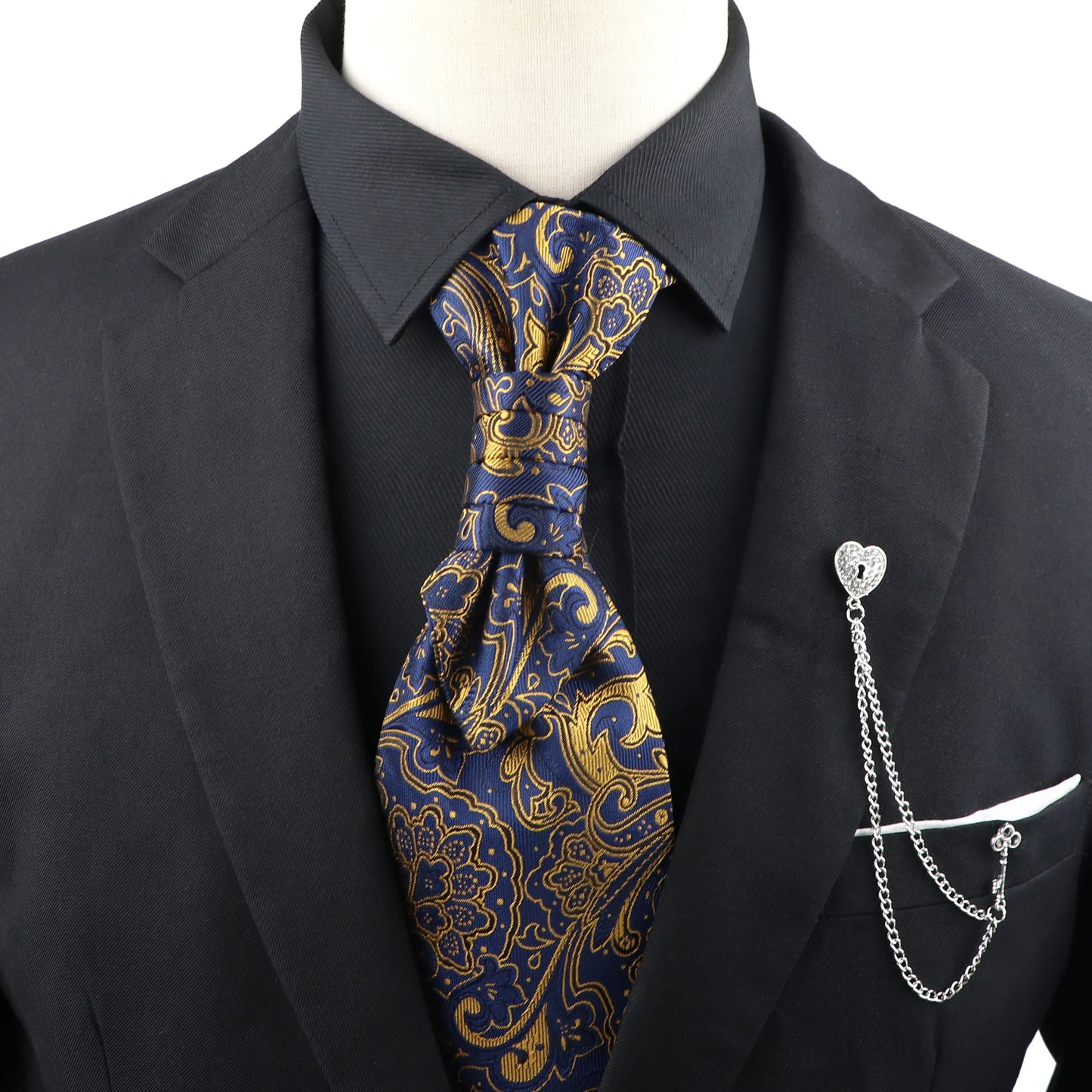 Fashion Gentleman Tassel Brooch – Men’s Suit & Shirt Lapel Pin with Chain, Pearl & Star for Wedding or Party
