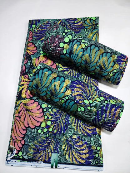 Original African Wax Print Fabric - 6 Yards 100% Cotton Nigerian Ankara Sewing Material