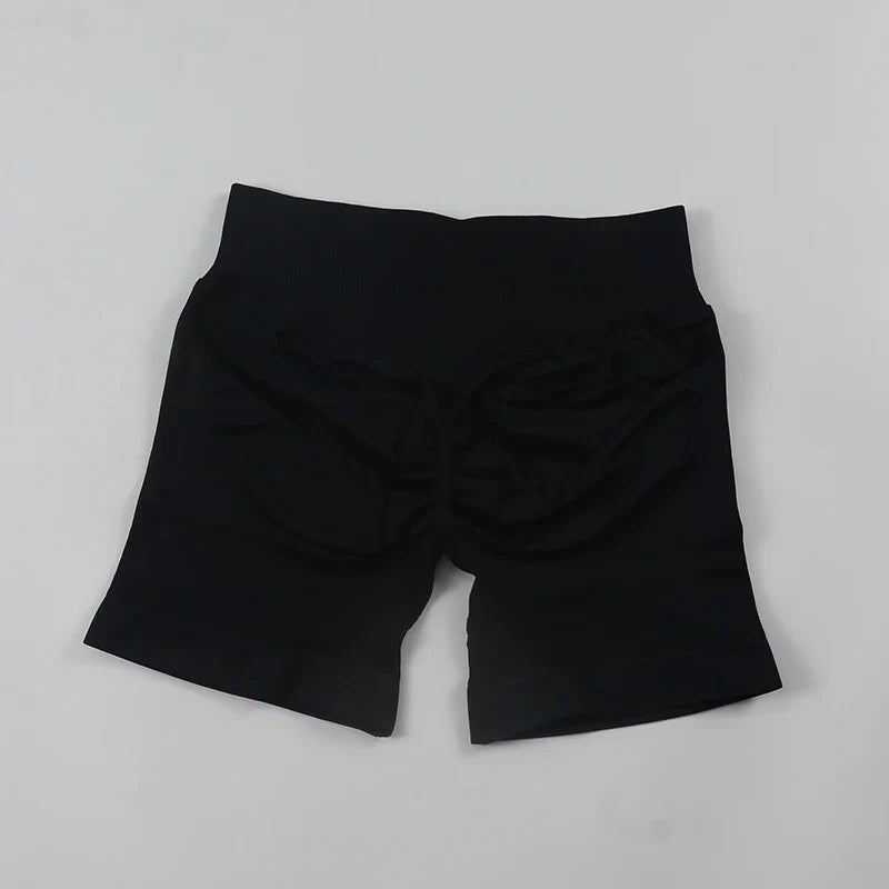 Impact Seamless Scrunch Bum Yoga Shorts – Low Ribbed Waistband, High Stretch Workout & Running Gym Shorts