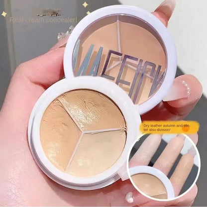 3-Color Concealer Palette - Professional Face Makeup Corrector for Dark Circles, Blemishes & Skin Tone Coverage