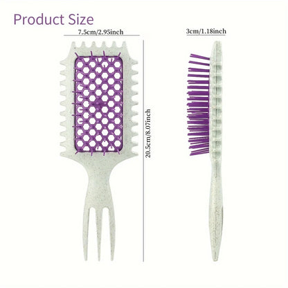 3-in-1 Hair Comb Set - Hollow Curl Enhancing Styling Comb with Massage & Parting Function