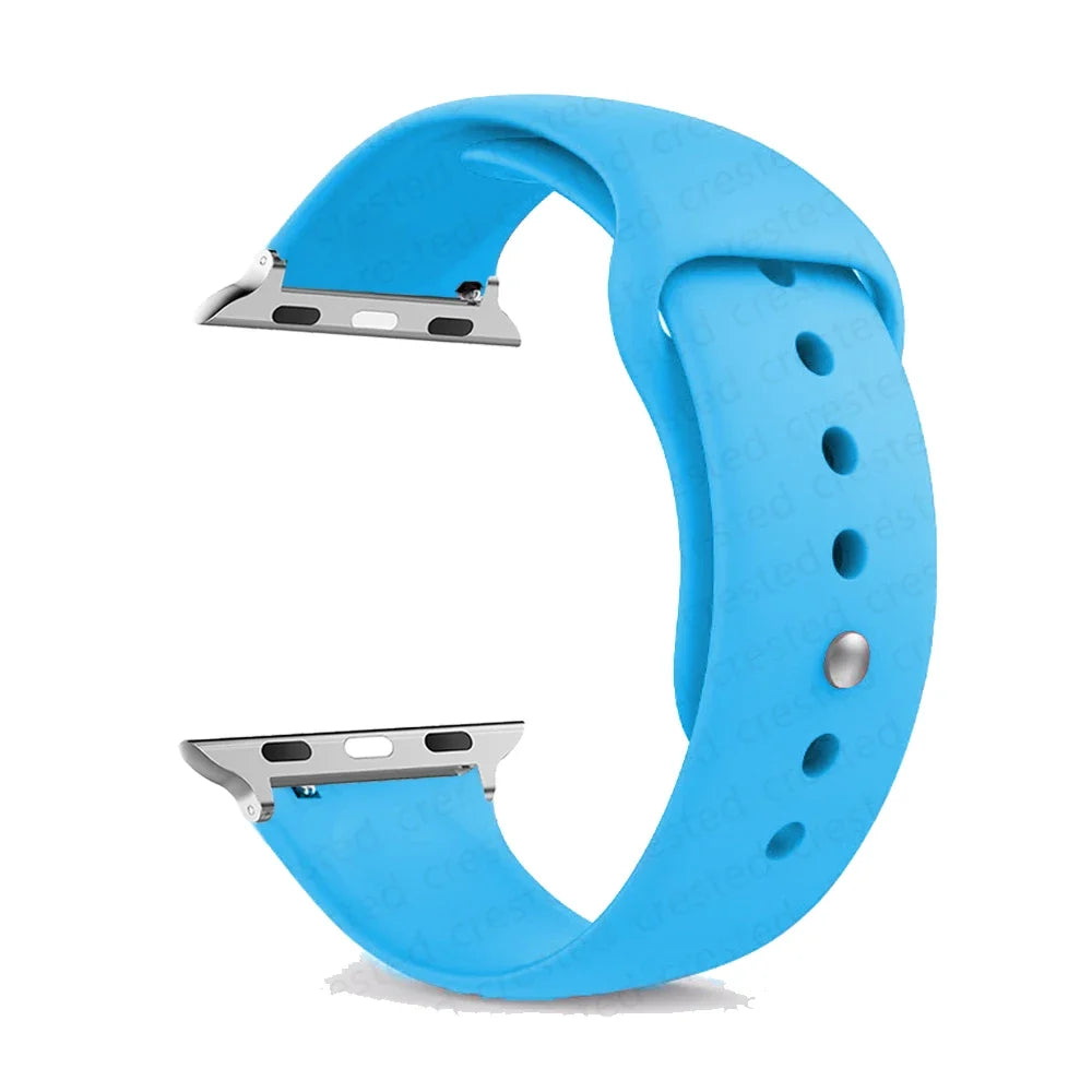 Silicone Apple Watch Band Strap - Sport Replacement Bracelet for iWatch Series Ultra 2, 9, 8, 7, 6, SE 38mm-49mm