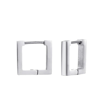 Classic Stainless Steel Hoop Earrings - Heart, Star, Oval & Geometric Punk Hip Hop Jewelry for Women & Men