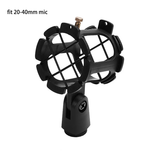 Universal Microphone Shock Mount - Professional Shockproof Stand Bracket for Studio Recording & DIY Audio Setup