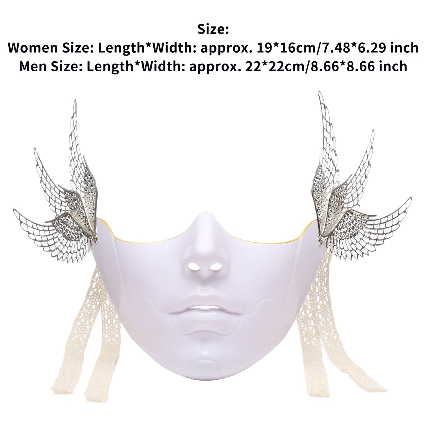 Cyberpunk Mechanical Half Face Mask — Technological Wings Mask for Men & Women, Halloween, Carnival, Dress-Up Props