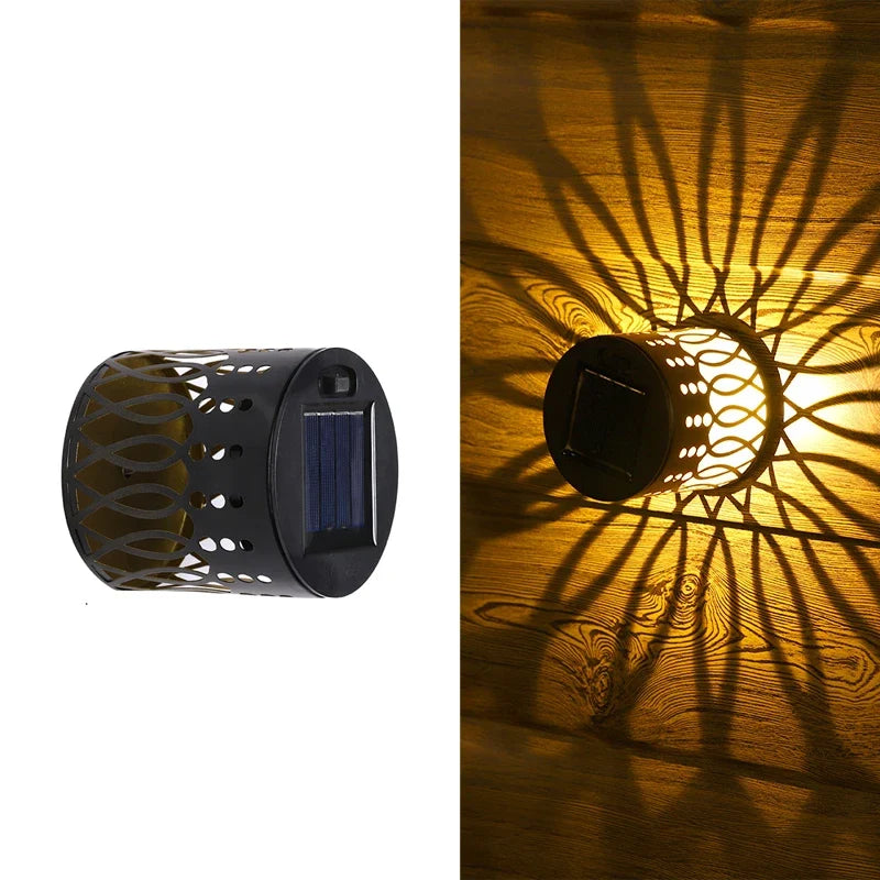Solar Mandala Fence Lights - Decorative Garden Wall Lamps for Patio, Courtyard & Walkway Decor