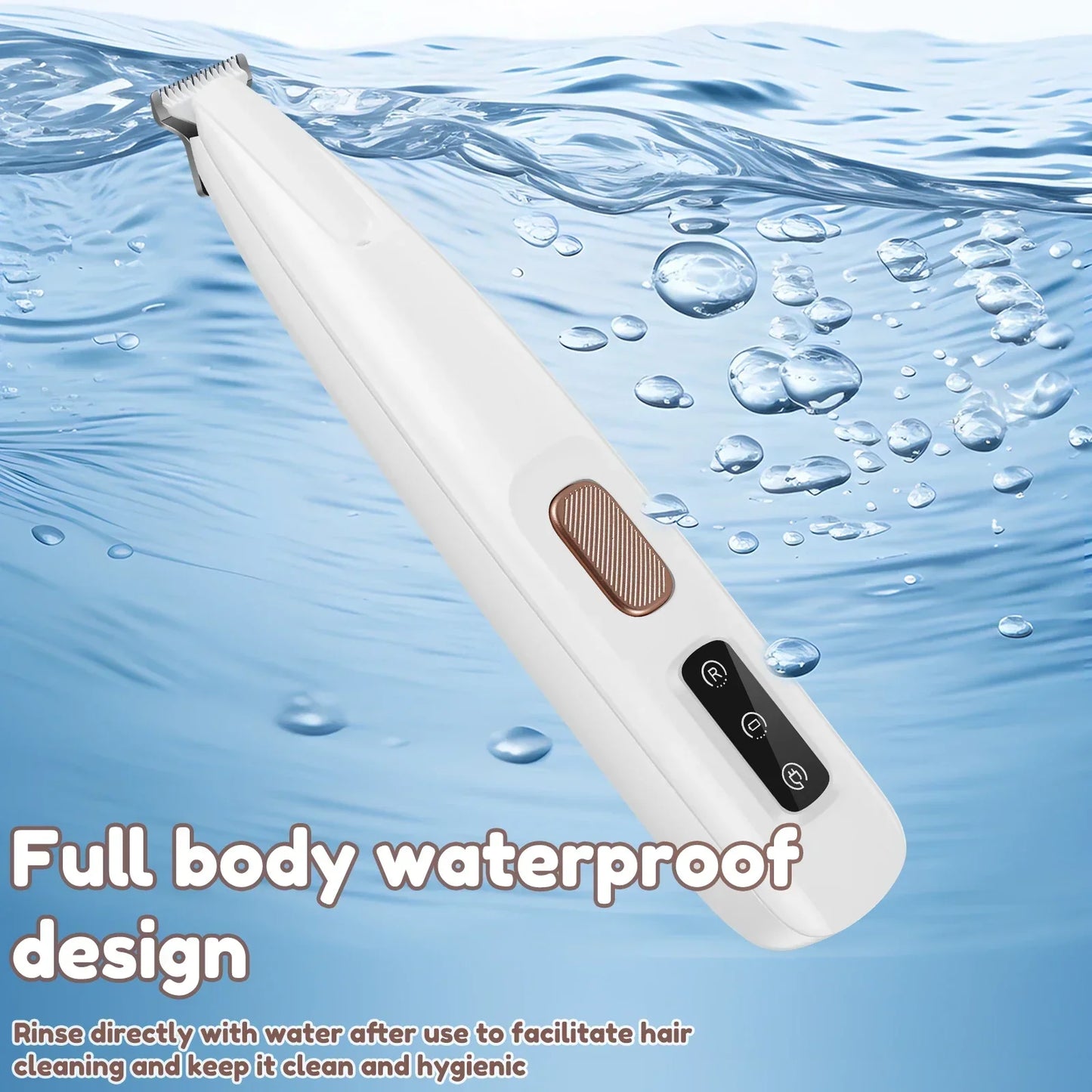 New Dog Paw Trimmer with LED Light – Waterproof Pet Hair Clipper with LED Display & 18mm Wide Blade for Grooming