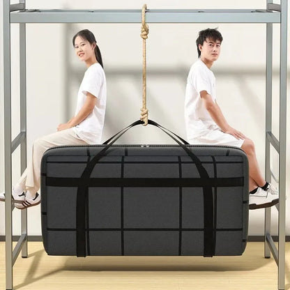 Large Capacity Folding Duffel Bag - Portable Double-Zipper Clothing Storage & Moving Organizer