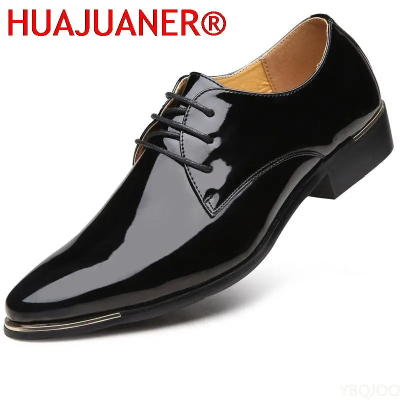 Men's Patent Leather Dress Shoes - Soft Formal Wedding Shoes Size 38-48