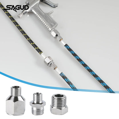 SAUGD 9PCS Airbrush Adapter Fitting Replacement Kit – Coupling Connectors for Compressor & Airbrush Hose
