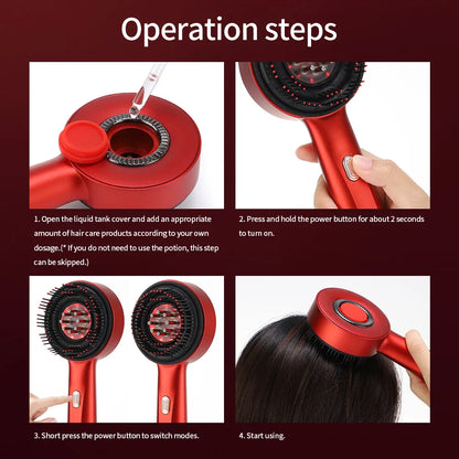 Electric Hair Regrowth Brush – Infrared Light Scalp Massager Comb, Anti-Hair Loss & Acupoint Therapy Scrubber