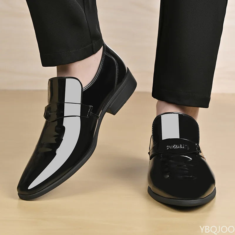Men’s Pointed Toe Formal Shoes - Comfortable Low-Cut Office Wedding and Daily Dress Shoes for Large Sizes