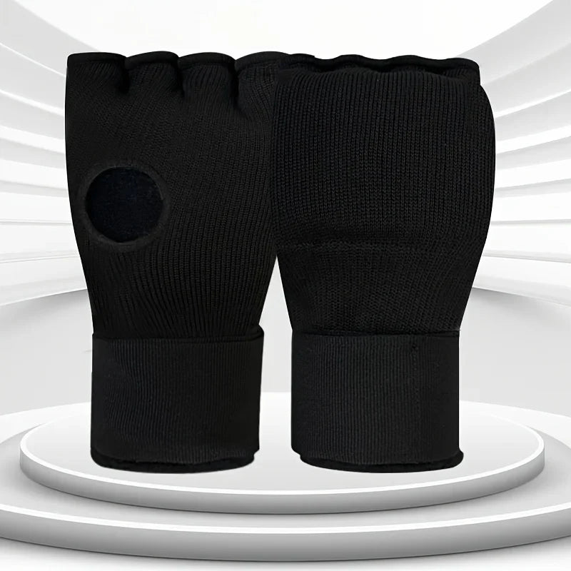 Hybrid MMA Gloves - Half-Finger Boxing & Muay Thai Training Mitts with Thick Sponge Padding