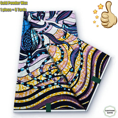 2026 African Grand Golden Wax Fabric - Soft Pink Flash Gold Ankara Batik Pagne