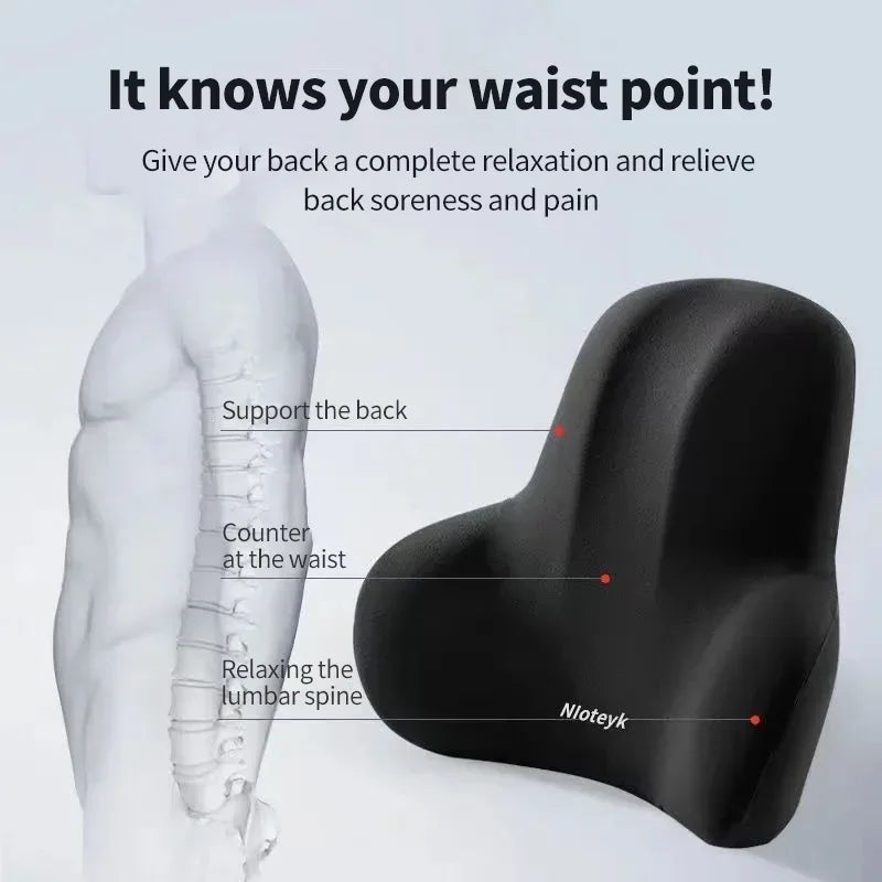 Memory Foam Car Neck & Lumbar Support Cushion – Universal Car Seat Pillow for Neck and Waist Comfort