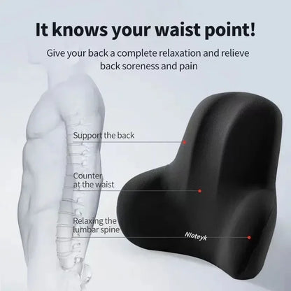 Memory Foam Car Neck & Lumbar Support Cushion – Universal Car Seat Pillow for Neck and Waist Comfort