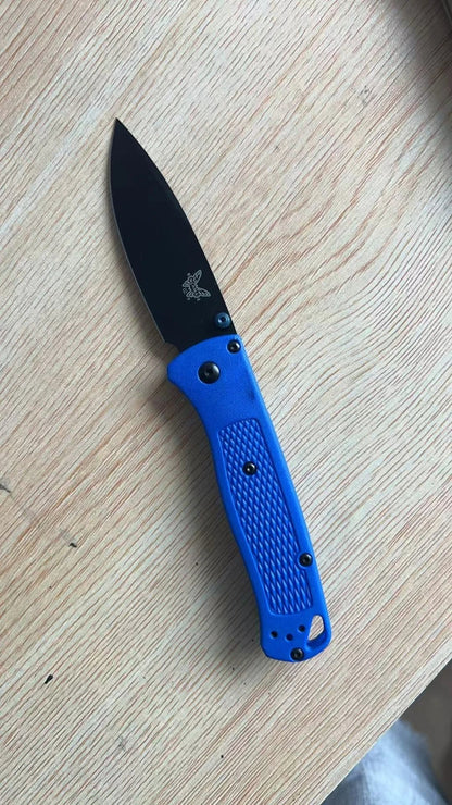 BM Bugout EDC Folding Pocket Knife – Black/White Blade Tactical Survival Knife for Outdoor, Rescue & Everyday Carry