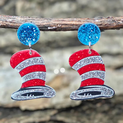 Teacher’s Day Acrylic Earrings - Cute Cat Dog Books Design Jewelry Gift for Teachers and Students