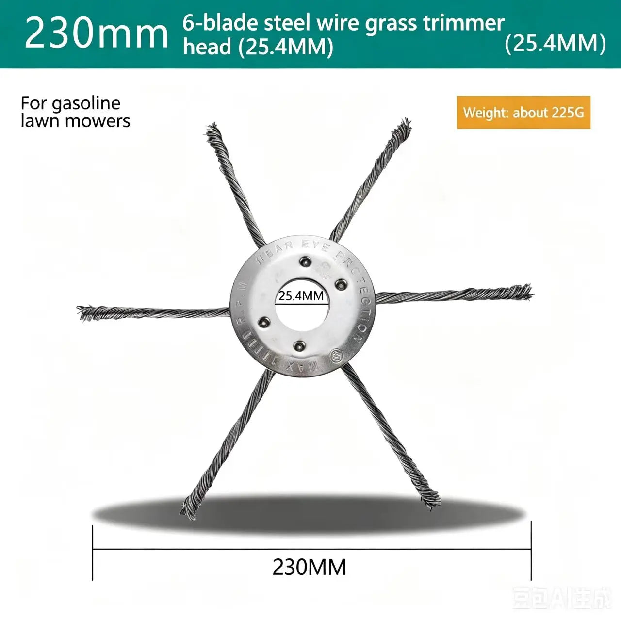 LUSQI Steel Wire Wheel Grass Trimmer Head – 6/7 Inch Universal Brush Cutter Attachment for Weed, Moss & Rust Removal